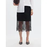 Selected Dentelle Jupe Mi-longue Femme Le noir XS