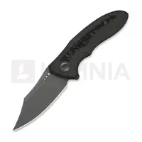 We Knife Couteau pliant Varg, Tiger Stripe Titanium & Rose CF, Gray Stonewash