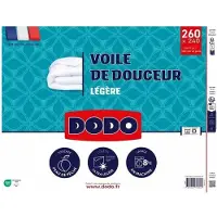 Dodo - Couette ultra légère 100 g/m² - Voile doux - 240 x 260 cm - Blanc
