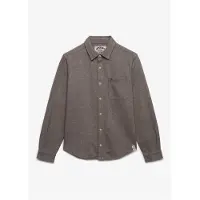 Superdry pour homme. M4011187A Chemise Twill Tweed taupe (L), Casuel, Laine, Classique, Manche longue