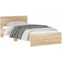 vidaXL Cadre de lit sans matelas avec tête de lit en chêne Sonoma 100x200 cm
