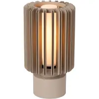 Lucide LAMBRES - Lampe de table - Ø 15 cm - 1xE27 - Couleur taupe