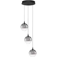 Nova Luce Suspension Orenda Verre fumé à 3 lumières