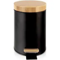Orion Poubelle en métal à pédale noire BLACK 3 l