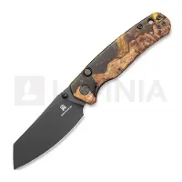 Bestechman Couteau pliant Cicada TLL - PVD - Wood + Black & Gold Resin