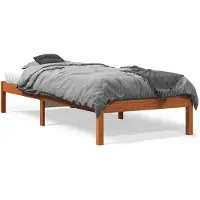 vidaXL Lit en bois massif sans matelas pin brun cireux 100x200