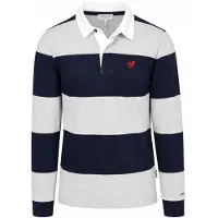 Mcgregor Rugbyshirt Rayure Marine Gris