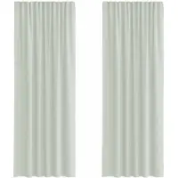vidaXL Voile Rideaux avec poches pour tringles 2 pcs. Gris clair