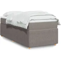 vidaXL Lit boxspring avec matelas Taupe 90x190 cm Tissu