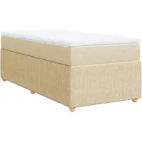 vidaXL Lit boxspring avec matelas Crème 90x190 cm Tissu