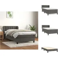 vidaXL Lit boxspring avec matelas Gris 80x200 cm similicuir