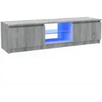vidaXL Armoire TV avec lampes LED Gris Sonoma 120x30x36 cm