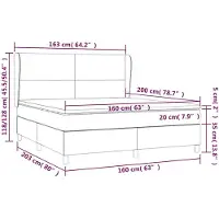 vidaXL Lit boxspring avec matelas vert foncé 160x200 cm velours