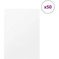 vidaXL Plaques de décoration, 50 pièces, blanches, 30 x 42 x 0,27 cm, matériau composite en bois