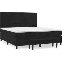 vidaXL Lit boxspring avec matelas noir 160x200 cm velours