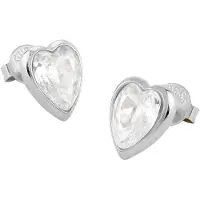 GUESS Boucles d'oreilles 'CRYSTAL LOVE' argent / transparent