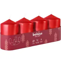 Bolsius 4 bougies cylindriques 60 x 40, rouges (4x)