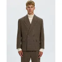 Selected Décontracté En Laine Mélangée Blazer À Double Boutonnage Homme Marron 56