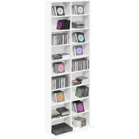 vidaXL Étagère CD blanche, 65 x 23,5 x 175 cm, en panneaux de particules