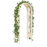 vidaXL Arche à roses avec pointes Blanc 97 x 43 x 218 cm PP