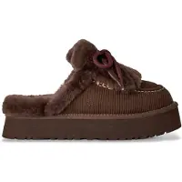 Ugg pour femme. 1180360 Baskets en cuir Disquette Heritage noir (37), Marron, Plat, Aucun, Homewear
