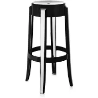 Kartell Charles Ghost Tabouret - Lot de 2 H 75 cm | Glossy Black