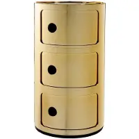 Kartell Componibili Metal Unité de Rangement Gold | 3 doors
