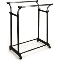 V-Part Porte-vêtements Hauteur réglable 4 roues Double
