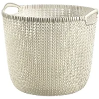 Curver Panier de rangement Knit Rond L 30 L Blanc crème