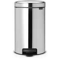 Brabantia Poubelle - NewIcon, 12 L, bac en métal, Brilliant Steel