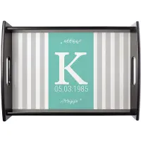 Yoursurprise Plateau de service personnalisé - Droit - Noir - 23.5 x 37 cm