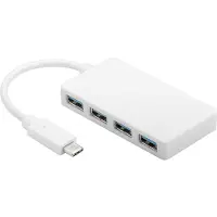 Goobay Adaptateur multiport 4 ports USB C avec 4 ports USB 3.0 A blanc (Bulk)
