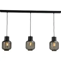 Masterlight Lampe de salle à manger Lett lll 28 3 lumières avec verres fumés