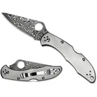 Spyderco Couteau pliant Delica 4 Titanium Damascus