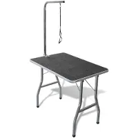 vidaXL Table de tonte portable pour animaux de compagnie Salon de toilettage pour chiens avec roulettes