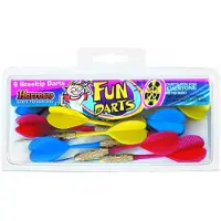 Harrows - FUN DARTS - Lot de 9 fléchettes de base colorées - pointes acier