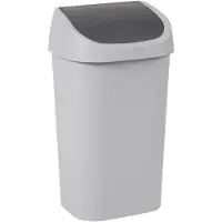 Curver poubelle Mistral, couvercle pivotant, 100% plastique recyclé, L 400 x P 300 x H 690 mm, 50 litres, gris/anthracite