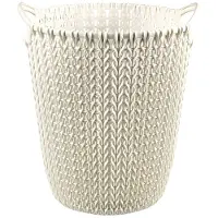 Curver corbeille de rangement 7 l - aspect tricot - blanc cassé