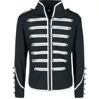 Banned Veste d'uniforme Gothic de - Veste De Style Officier - S - 5XL - pour Homme - noir/argent - Taille XL
