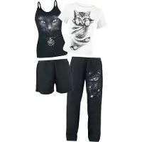 Spiral Pyjama de - Bright Eyes - S - 4XL - pour Femme - noir/blanc - Taille L