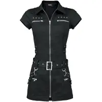 H&R London Robe courte Gothic de - Robe zippée noire - XS - 3XL - pour Femme - noir - Taille M