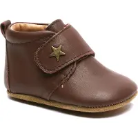 Bisgaard Chaussures en cuir à semelle souple - Marron av. Étoile - - 19 - Chaussons en Cuir