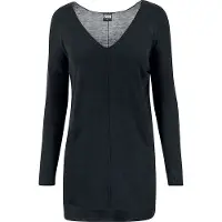 Urban Classics Sweat-shirt de - Sweat Fin Tricot Oversize Col V - S - 3XL - pour Femme - noir - Taille S