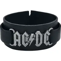 AC/DC Bracelet en cuir de - Logo - pour Homme - noir - Taille Standard