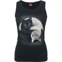 Spiral Top de - Yin Yang Cats - S - XXL - pour Femme - noir - Taille XXL