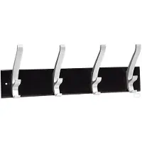 Unilux Crochet de vestiaire "CYPRES", 4 crochets Crochets triples en aluminium, support en acier avec