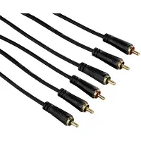 Hama Câble de liaison YUV, 3 RCA mâles - 3 RCA mâles, plaqué