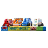 Melissa & Doug Ensemble De Véhicules D’Urgence En Bois