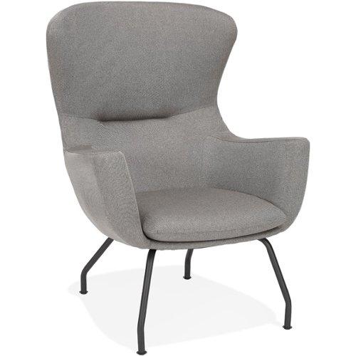 Alterego Fauteuil à Oreilles Mavrik En Tissu Gris Clair