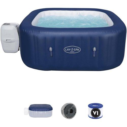 Spa gonflable carré 4 personnes piscine 600l jacuzzi massage